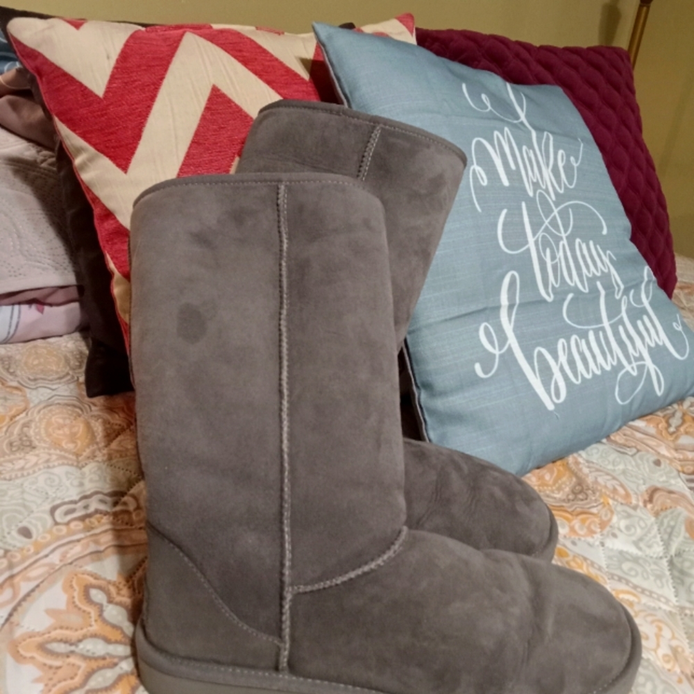 Dark grey genuine UGG tall boots.